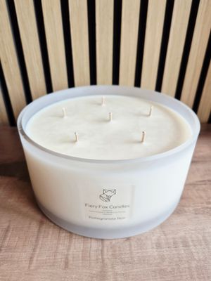 Six Wick 1.5kg Frosted Glass Soy Wax Candle 