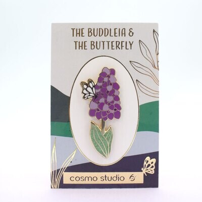 Buddleia and the Butterfly - Gold Enamel Pin Buddleia and the Butterfly - Gold Enamel Pin