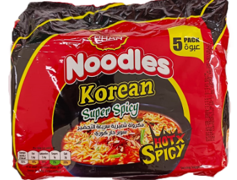 PRAN NOODLES KOREAN SUPER SPICY  (70g x Pack of 5)