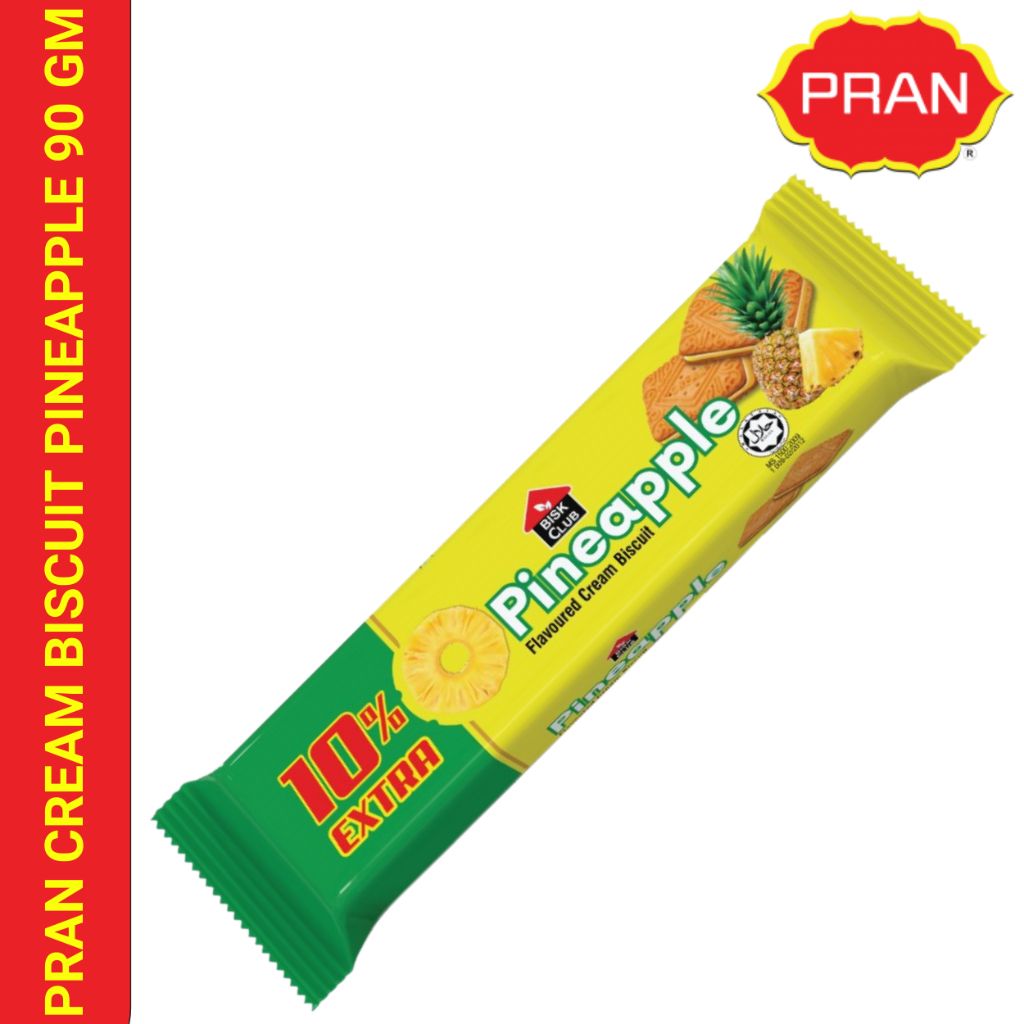 PRAN PINEAPPLE CREAM BISCUIT 90G – 12 PCS