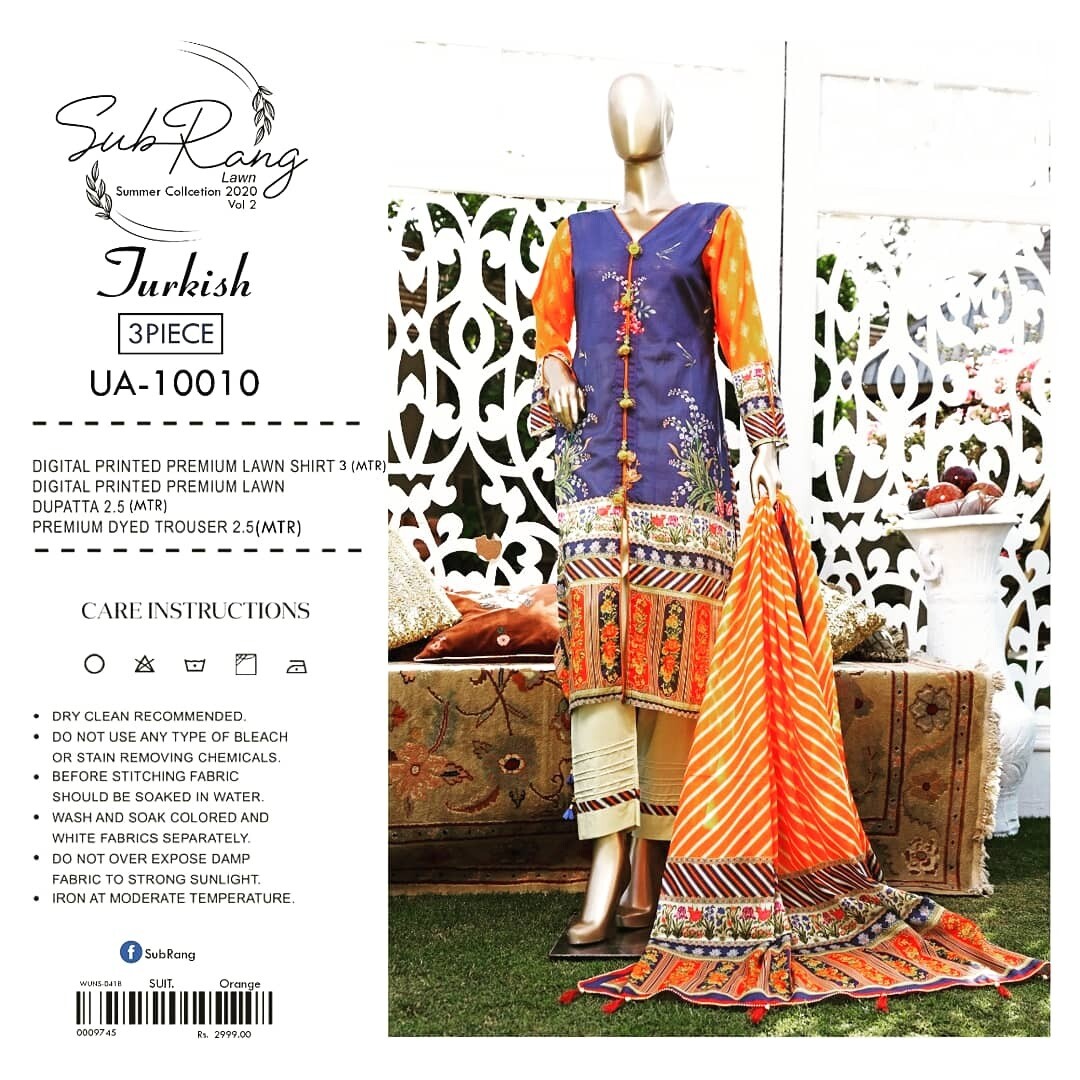 Sub Rang Lawn Collection 3 pieces suits
