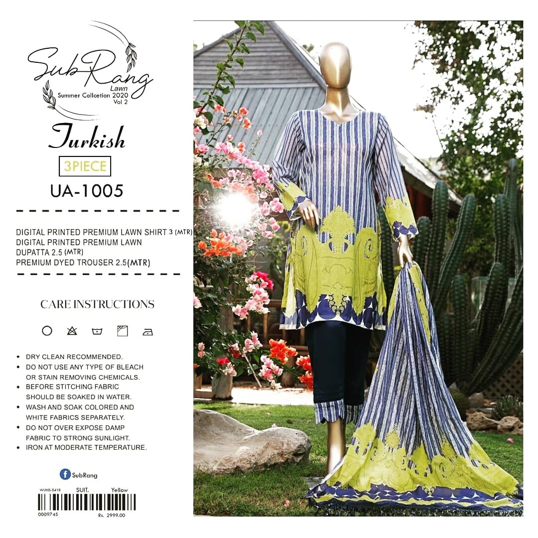 Sub Rang Lawn Collection 3 pieces suits