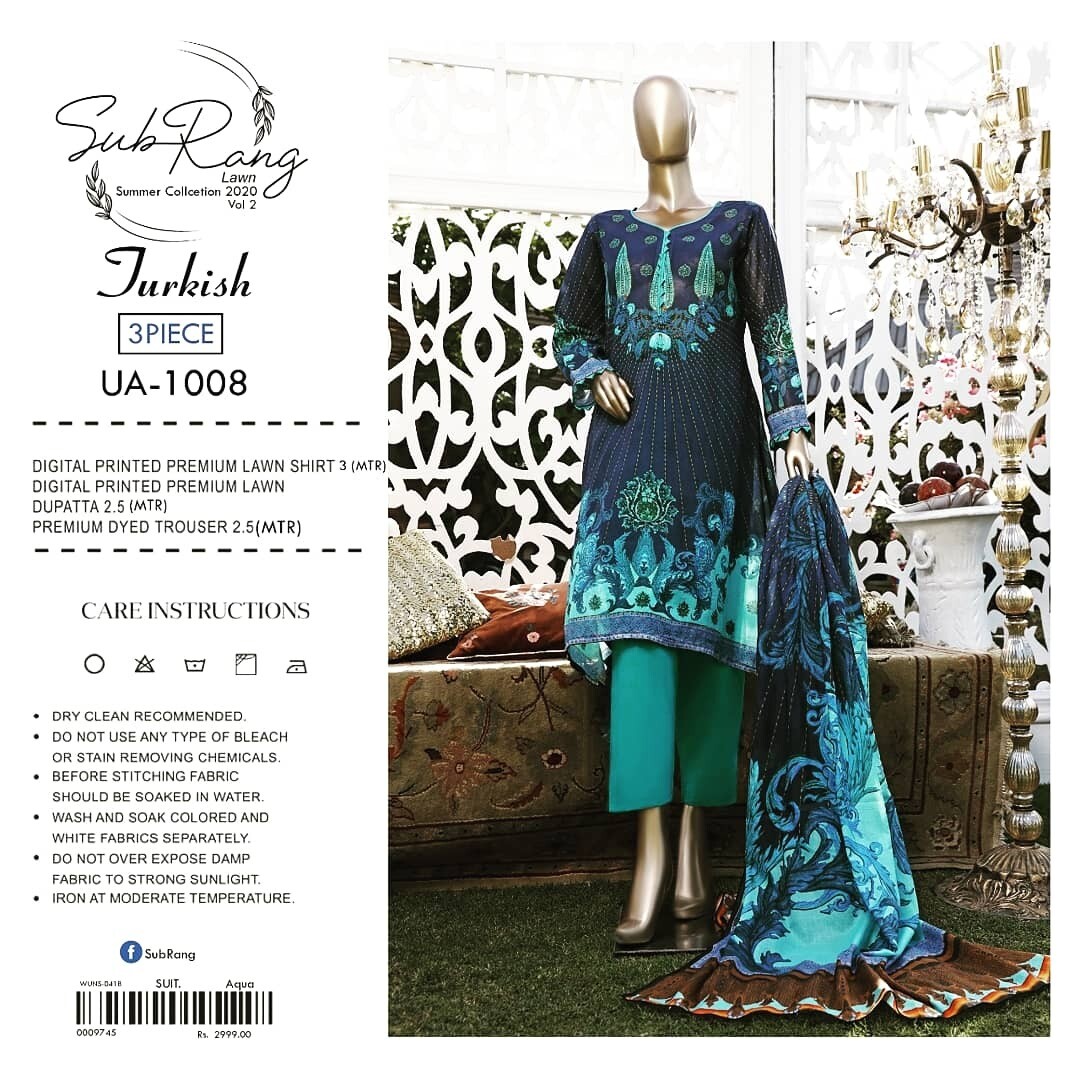Sub Rang Lawn Collection 3 pieces suits