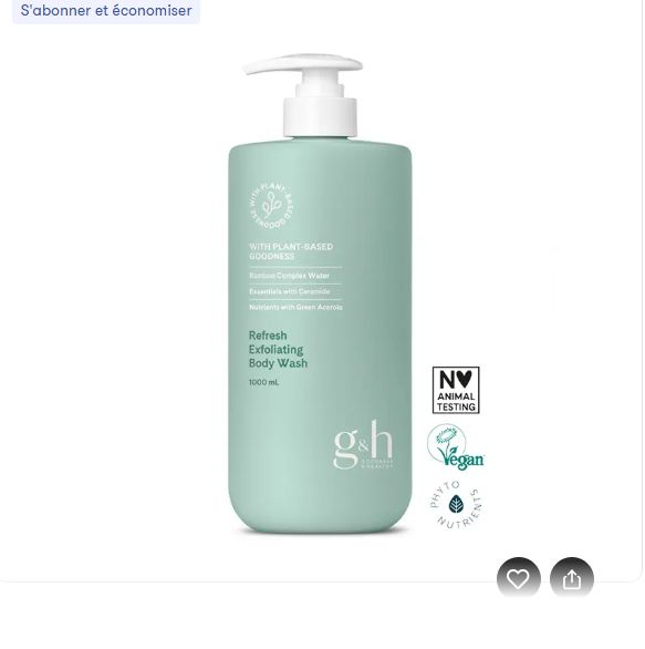 1000 ml Gel Douche pour le Corps Refresh g&amp;h GOODNESS &amp; HEALTH™ - 500 ml x 2