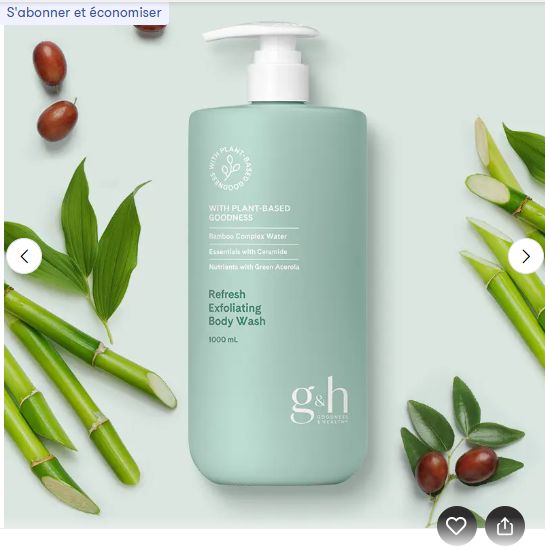 1000 ml Gel Douche pour le Corps Refresh g&amp;h GOODNESS &amp; HEALTH™