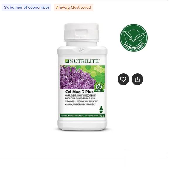 Cal Mag D Plus NUTRILITE™ - 180 comprimés