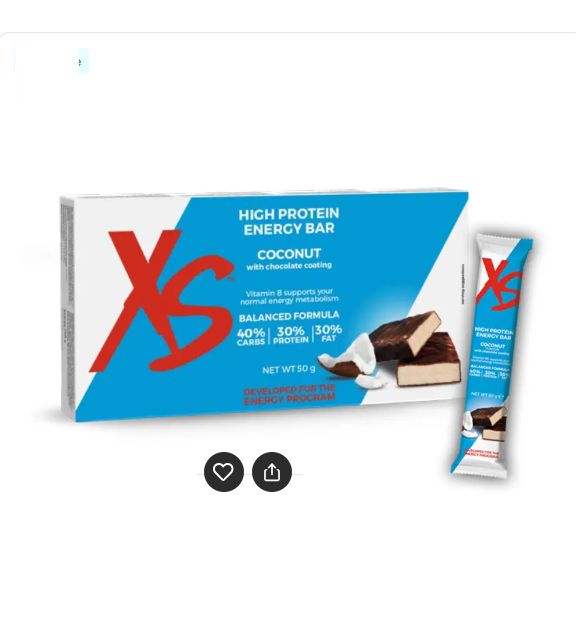 High Protein Energy Bar XS™ – Goût noix de coco avec un enrobage au chocolat - 14 barres x 50 g chacune / 700 g