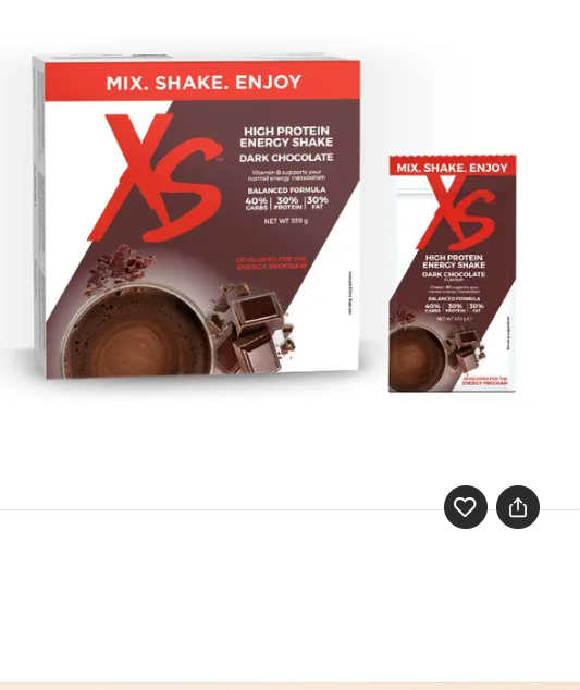 High Protein Energy Shake XS™ - Goût chocolat noir - 14 sachets x 67, 1 g chacun / 939 g