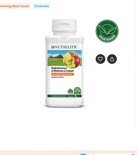 Multivitamines et Minéraux à Croquer NUTRILITE™ - 120 comprimés/141 g