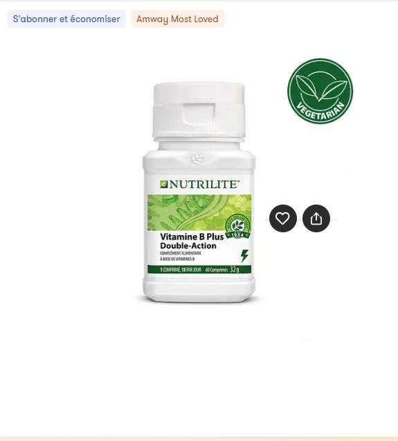 Vitamine B Plus NUTRILITE™ - Un flacon de 60 comprimés, pour 60 jours