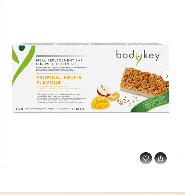 Barre Substitut de Repas Goût Fruits Tropicaux - bodykey by NUTRILITE™ - 14 barres par boites