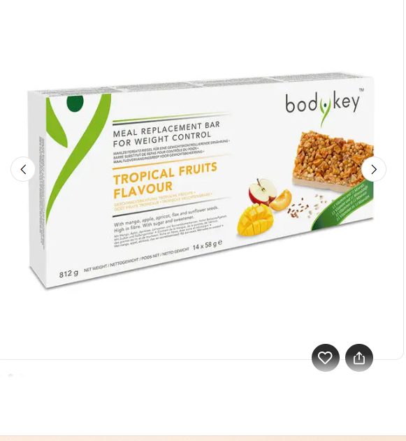 Barre Substitut de Repas Goût Fruits Tropicaux - bodykey by NUTRILITE™ - 14 barres par boites