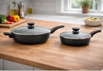 Poêle Antiadhésive avec couvercle, 24 cm -  ​iCook™