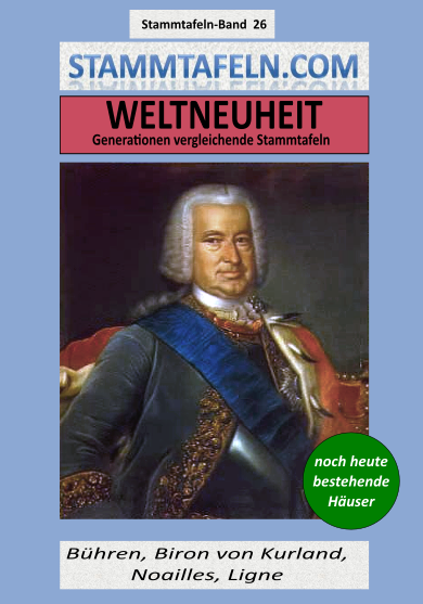 Stammtafelnband STB 26 - Bühren, Biron von Kurland, Noailles, Ligne