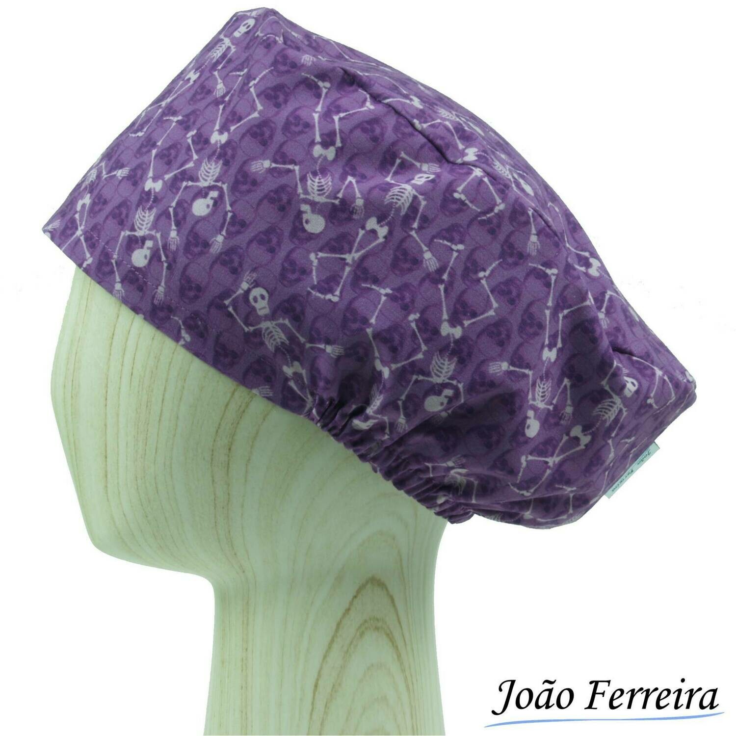 Gorro quirófano pelo largo Esqueleto morado