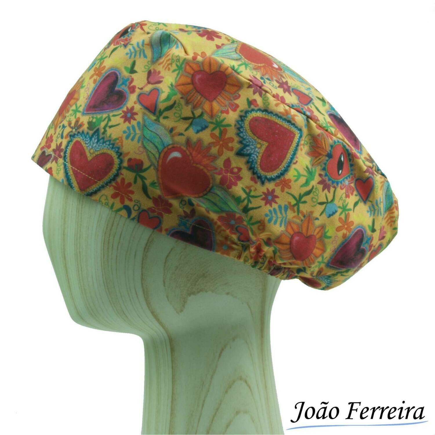 Gorro quirófano pelo largo Corazones