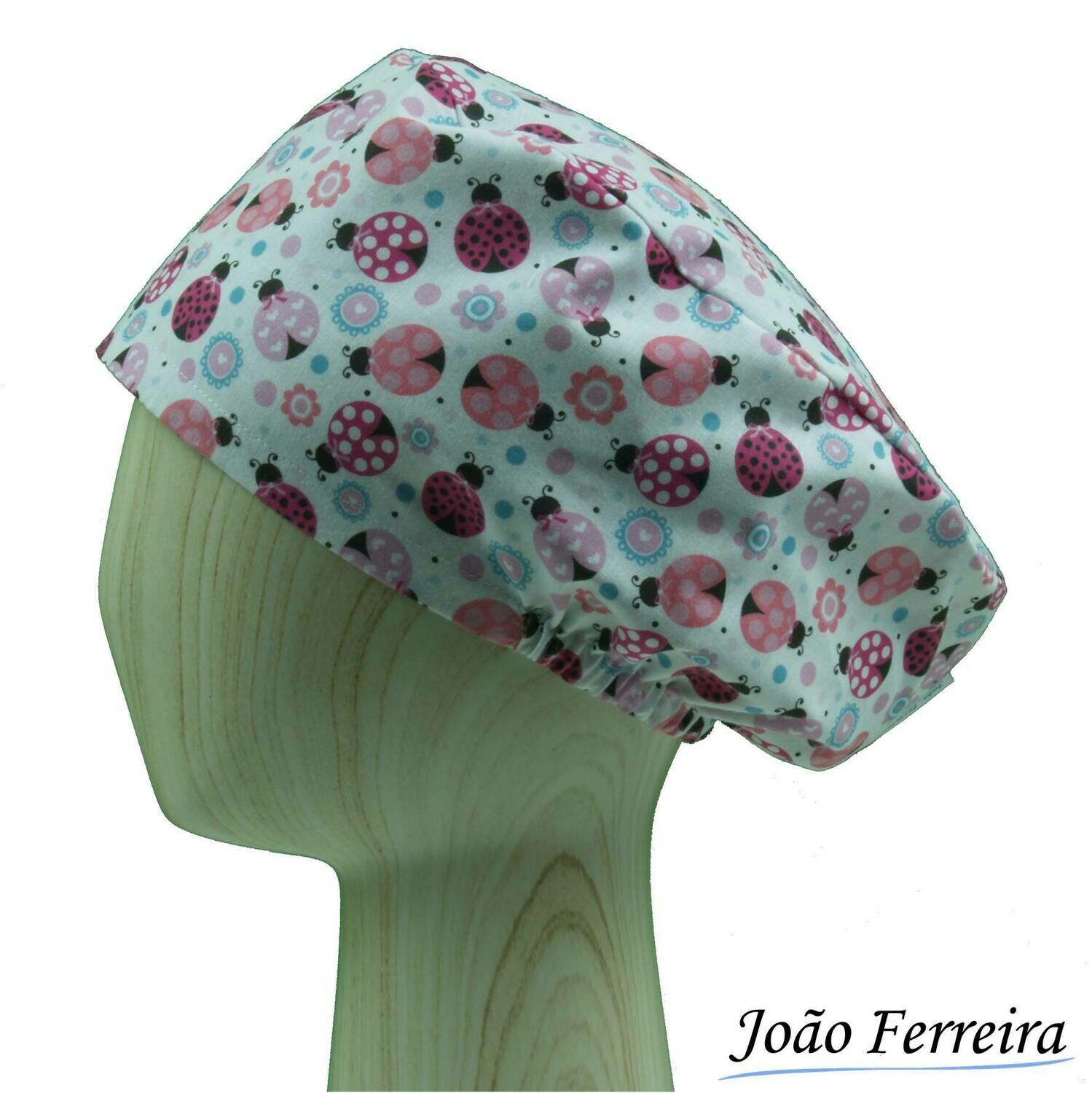 Gorro quirófano pelo largo Mariquitas rosas