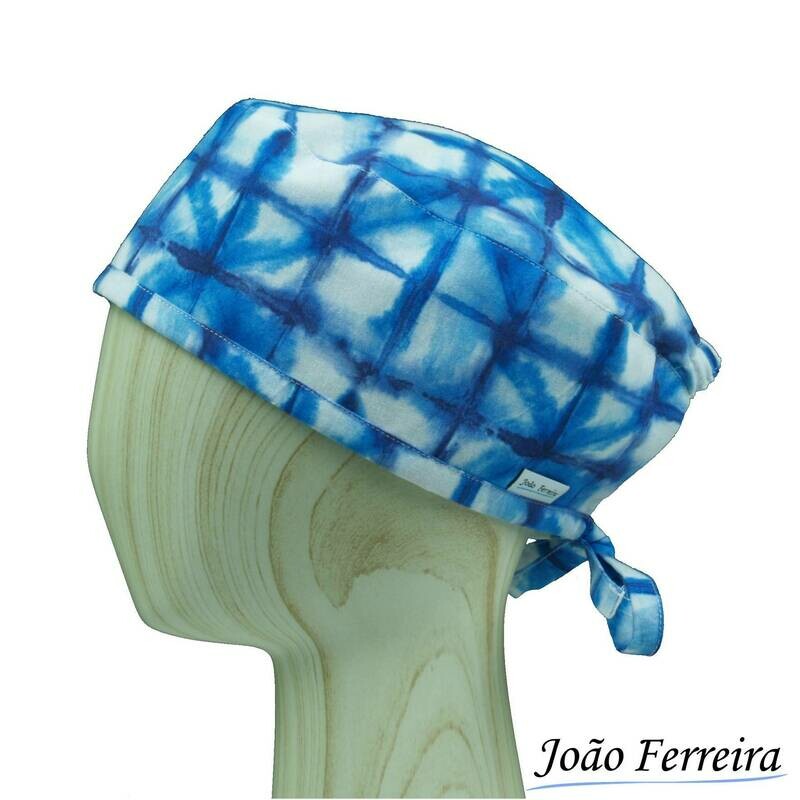 Gorro quirófano pelo corto Cuadros azules