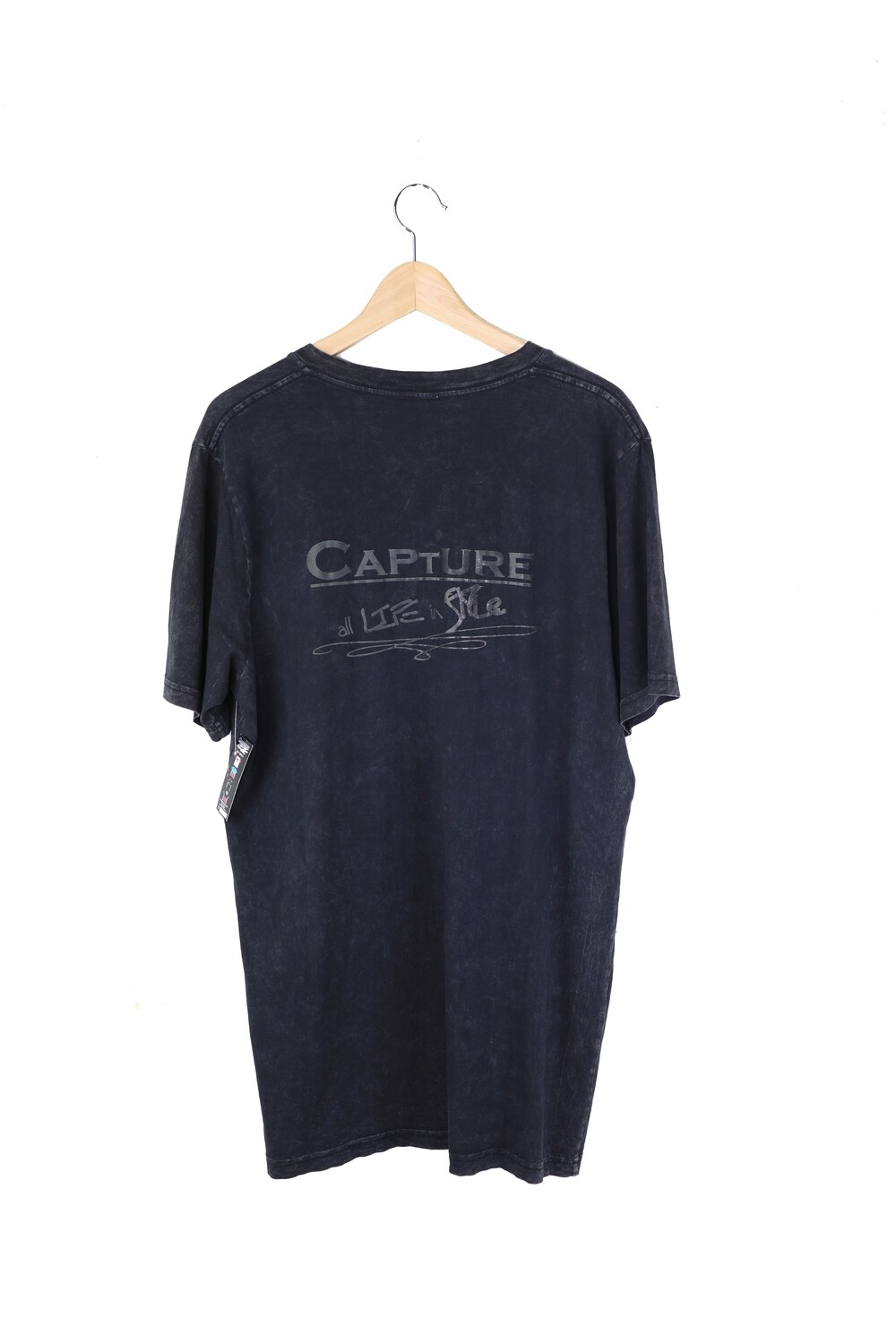 Cali's apparel Unisex Black Vneck Mineral Wash Tee Cali's apparel Unisex Black Vneck Mineral Wash Tee