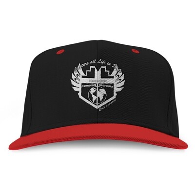 Cali's apparel Unisex Shield Logo Black Red White Snap Back