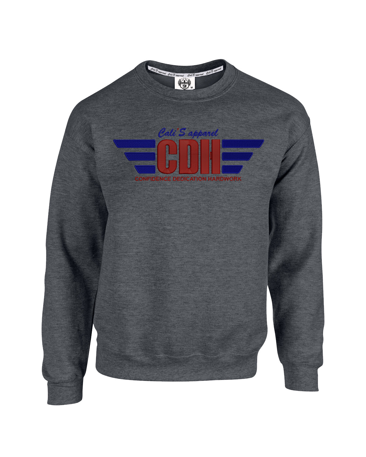 Grey Cali's apparel CDH Confidence/Dedication/Hardwork Wings Badge of Honor Unisex Crewneck Sweatshirt & Snapback Package Deal Grey Cali's apparel CDH Confidence/Dedication/Hardwork Wings Badge of Honor Unisex Crewneck Sweatshirt & Snapback Package Deal