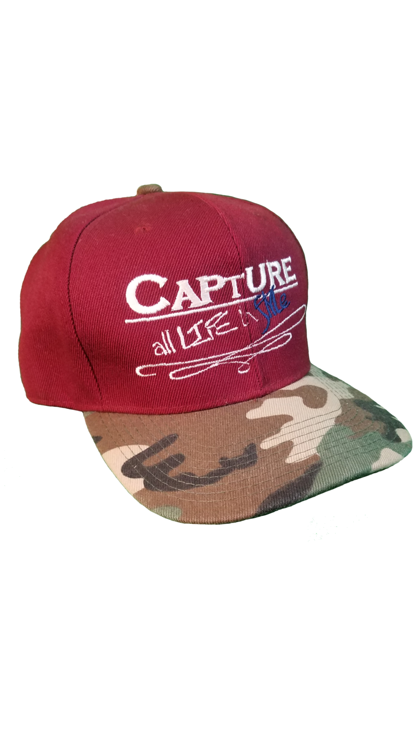 Cali's apparel Capture all Life in Style Signature Burgundy Camo Snapback