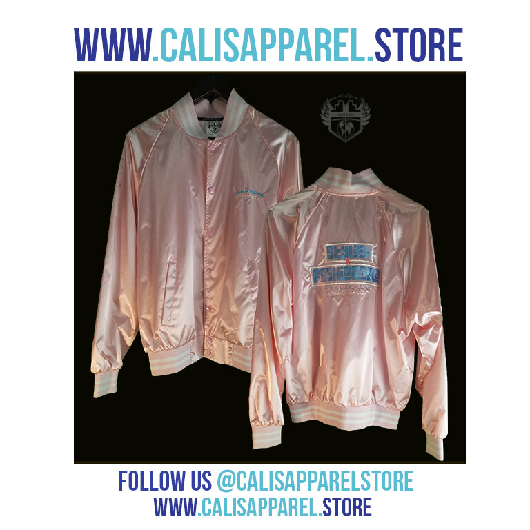 STYLISH & FASHIONABLE Unisex Striped Trim Satin Baseball Jacket STYLISH & FASHIONABLE Unisex Striped Trim Satin Baseball Jacket