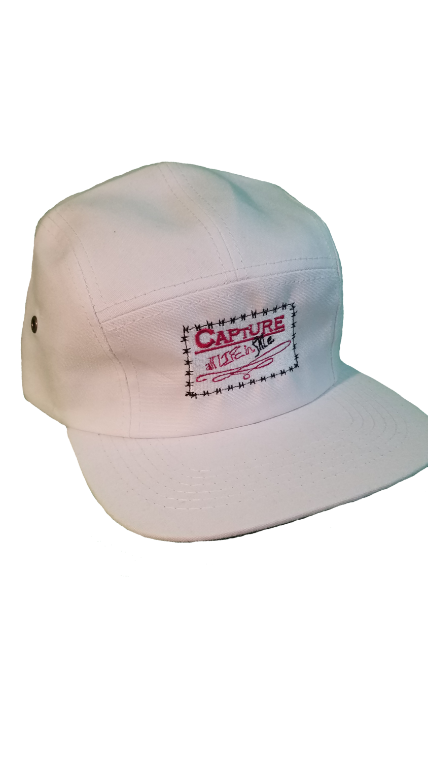Cali's apparel NYC Patch White 5 Panel Camper Unisex Cap