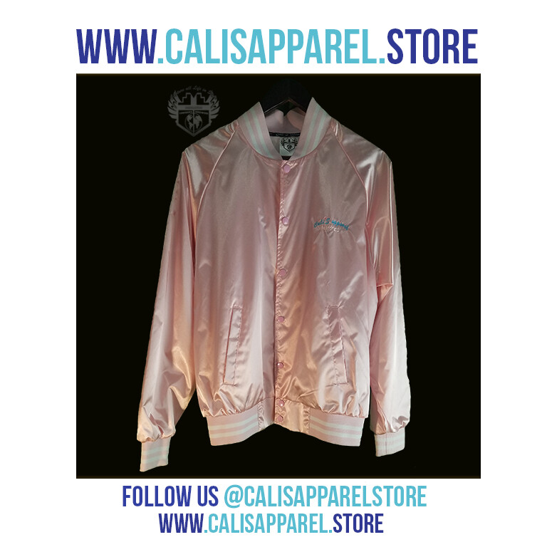 STYLISH & FASHIONABLE Unisex Striped Trim Satin Baseball Jacket STYLISH & FASHIONABLE Unisex Striped Trim Satin Baseball Jacket