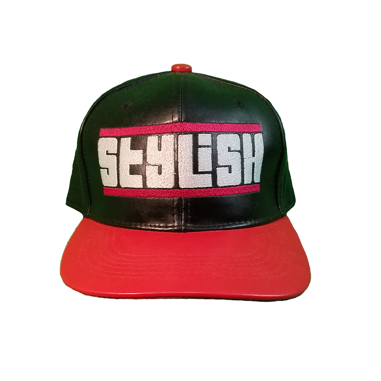 Cali's apparel STYLISH Faux Leather Snapback Black | Red