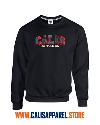 Cali's apparel Black/Orange/White Puff Unisex Crewneck Sweatshirt Cali's apparel Black/Orange/White Puff Unisex Crewneck Sweatshirt