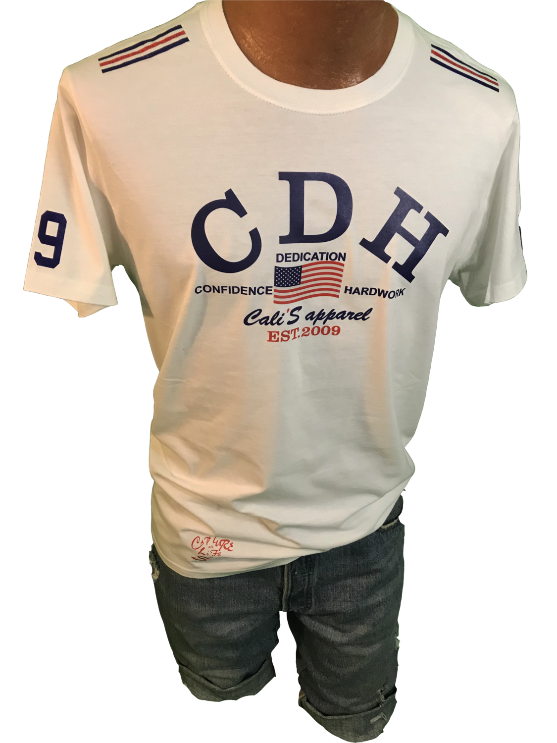 WHITE CDH ALL AMERICAN UNISEX CREWNECK TEE WHITE CDH ALL AMERICAN UNISEX CREWNECK TEE