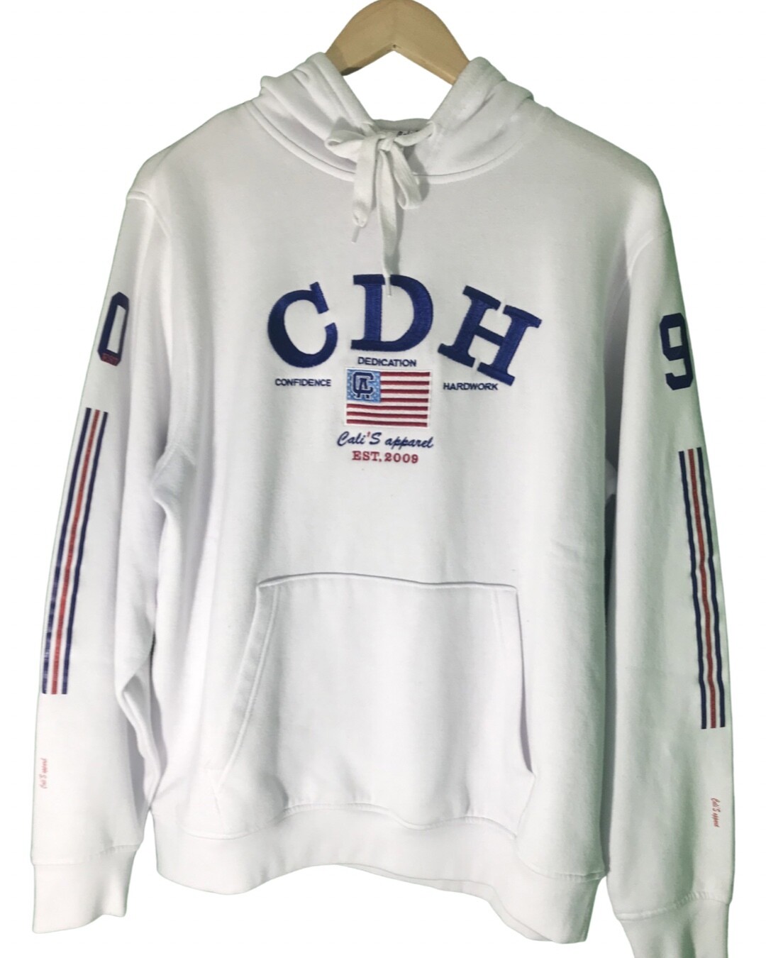 Cali's apparel NYC CDH WHITE Pull Over Hoodie