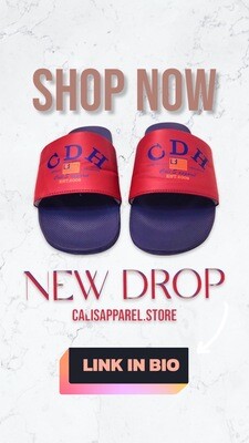 Cali's apparel NYC CDH Slides Burgundy/Navy