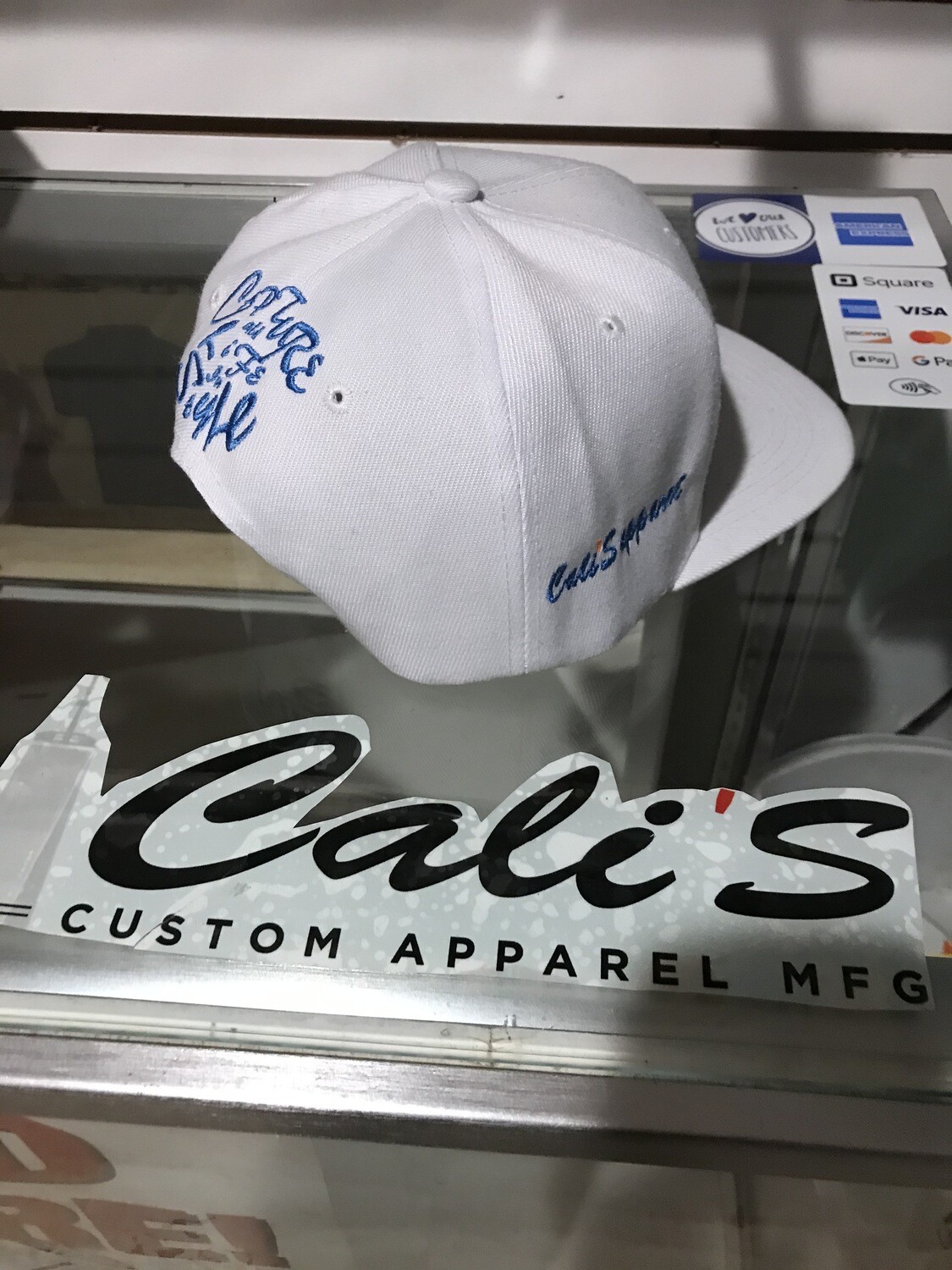 White/White Puff Embroidery CA Snap Back