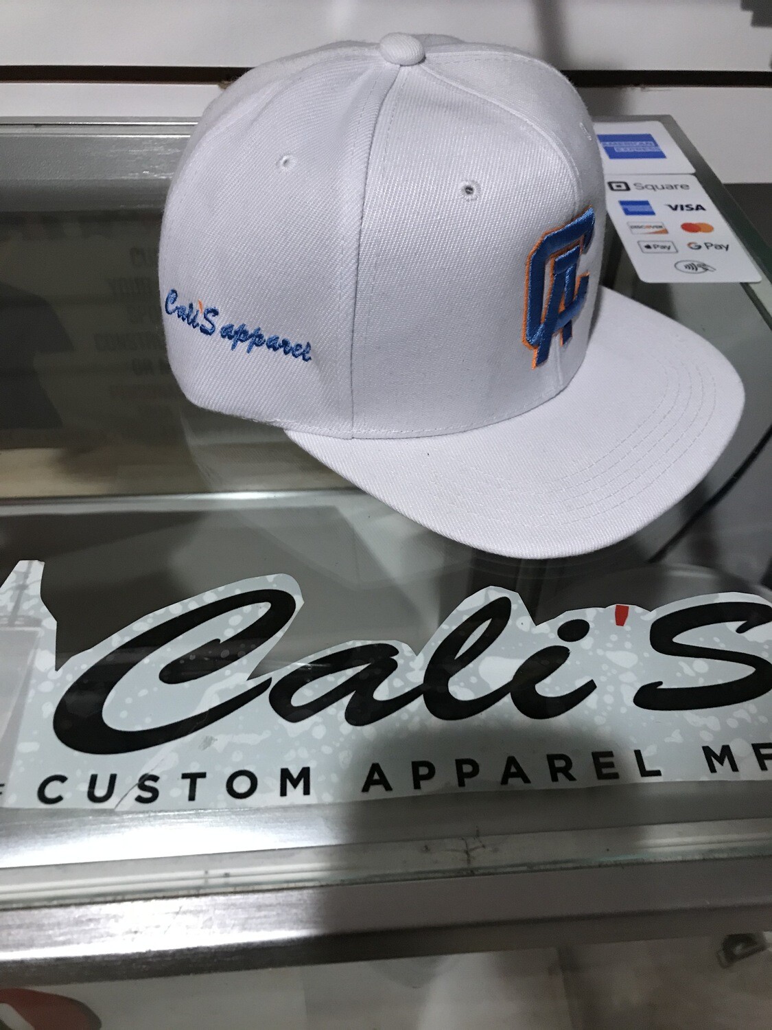 White/White Puff Embroidery CA Snap Back