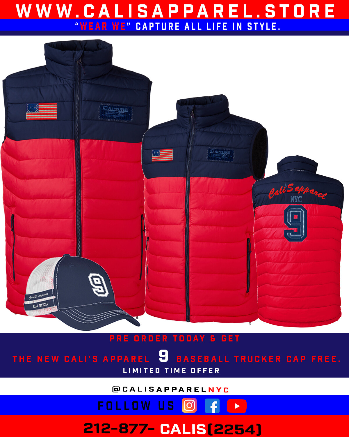 Cali's apparel All American 9 Vest