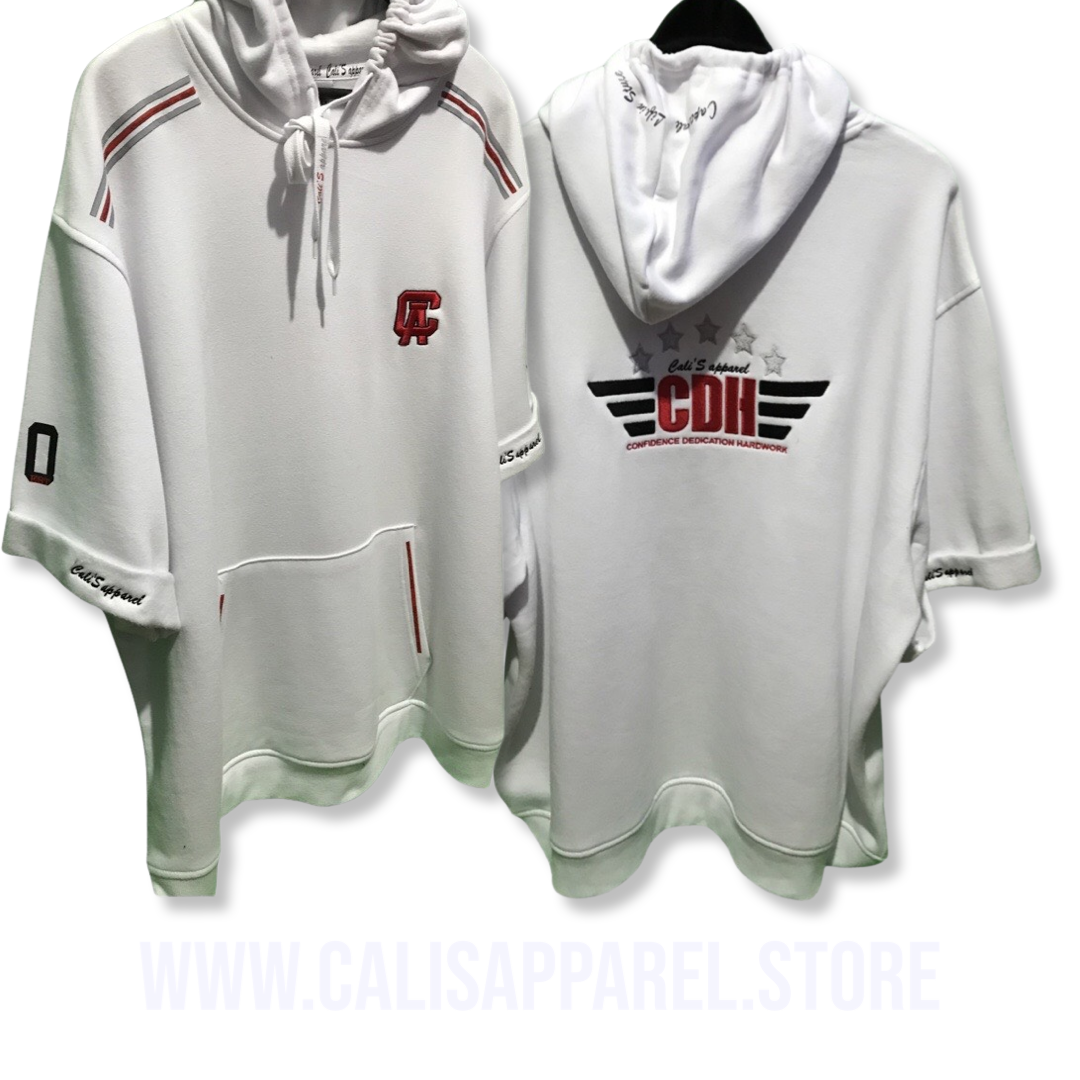 Cali's apparel NYC 5 Star CDH White Pullover 
Signature Shortsleeve Hoodie