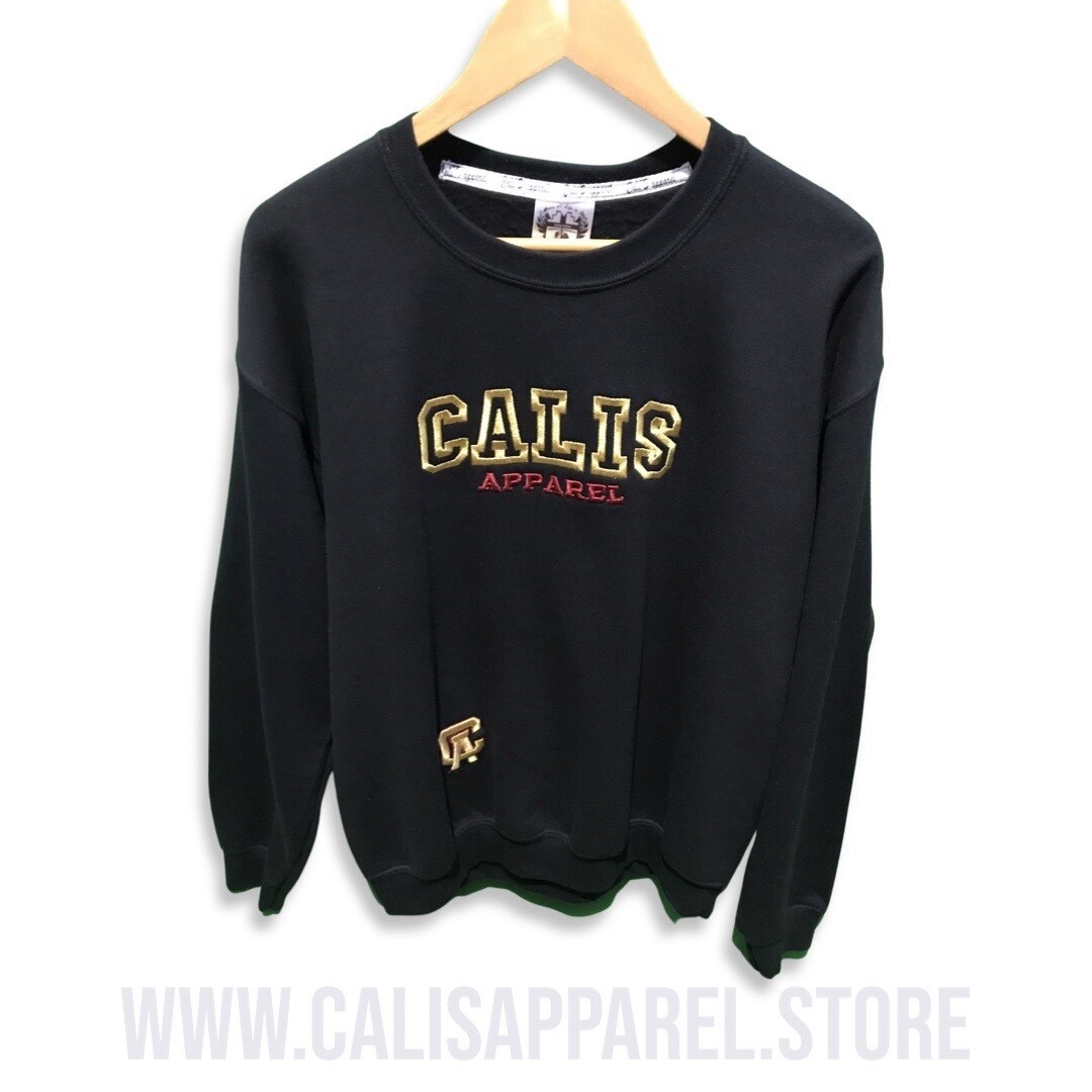 Cali’s apparel Athletic Black Metallic Gold & Burgundy Embroidered Sweatshirt Cali’s apparel Athletic Black Metallic Gold & Burgundy Embroidered Sweatshirt