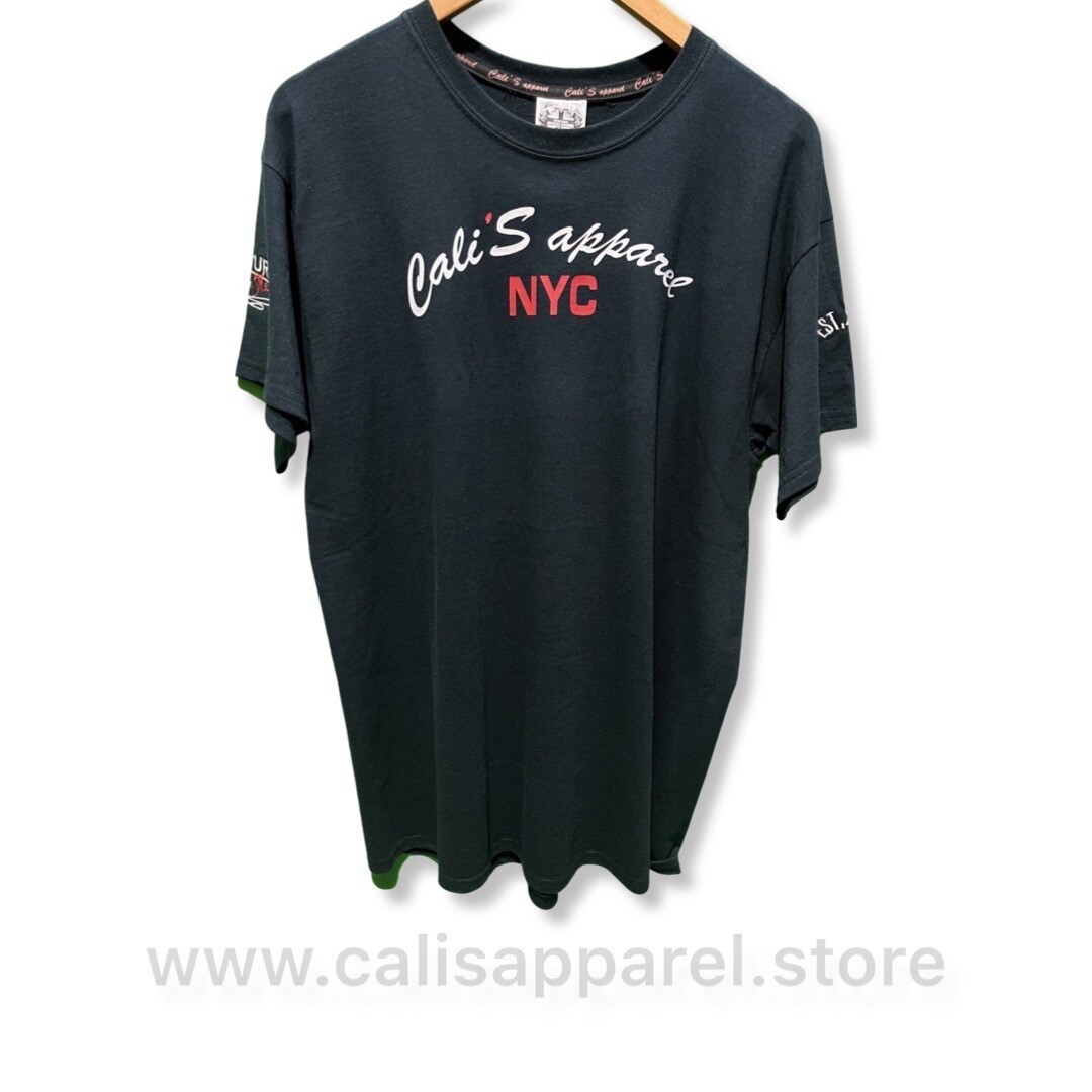 Cali's apparel NYC Black unisex STYLISH EST.2009 Heavy Crewneck Tee Cali's apparel NYC Black unisex STYLISH EST.2009 Heavy Crewneck Tee