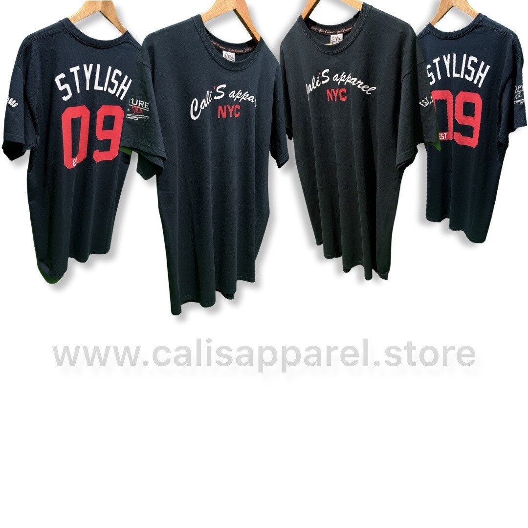 Cali's apparel NYC Black unisex STYLISH EST.2009 Heavy Crewneck Tee Cali's apparel NYC Black unisex STYLISH EST.2009 Heavy Crewneck Tee