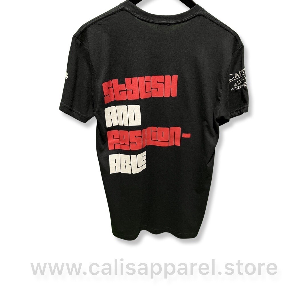 Cali’s apparel Unisex Black STYLiSH &amp; FASHiONABLE Light Crewneck Tee