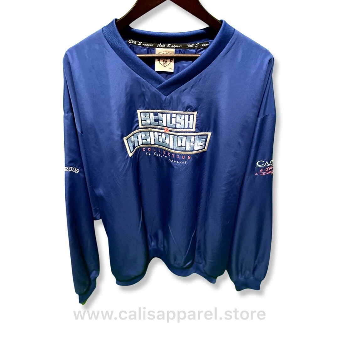 Cali's apparel Royal S&amp;F Unisex V Neck Pullover Windbreaker Jacket