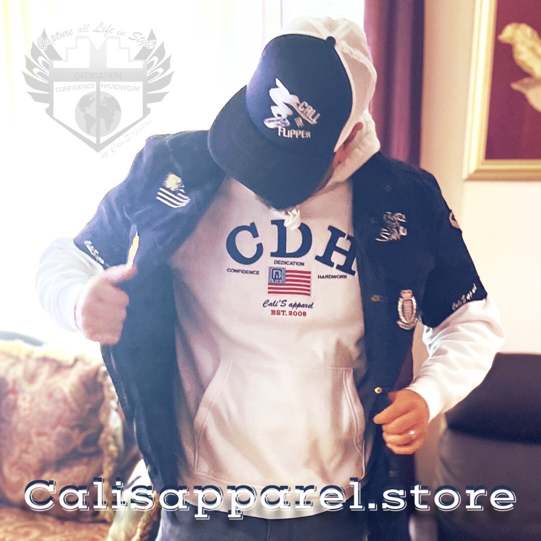 Cali's apparel NYC CDH WHITE Pull Over Hoodie