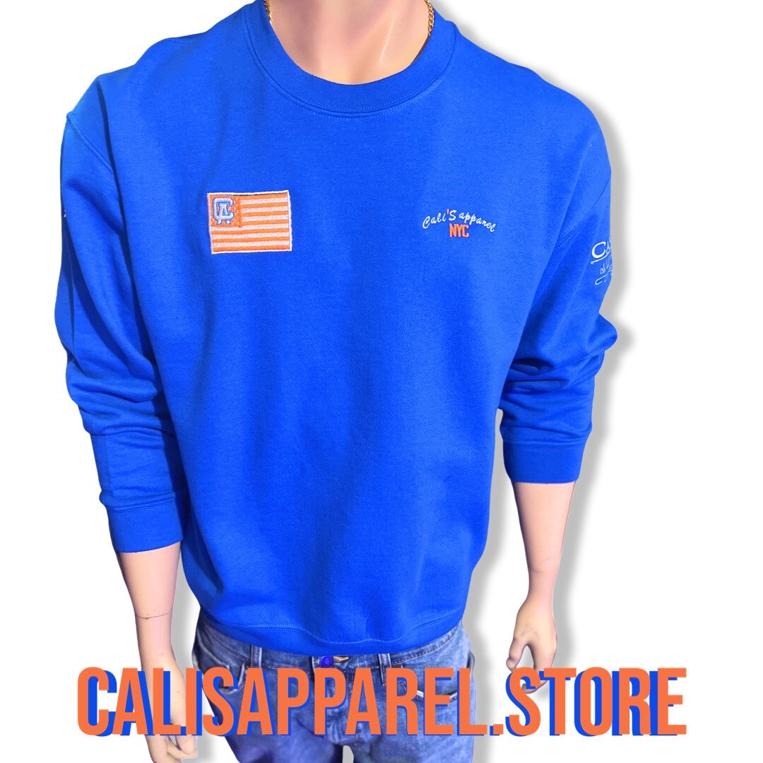 Cali’s apparel NYC Unisex Royal All American 9 Sweatshirt