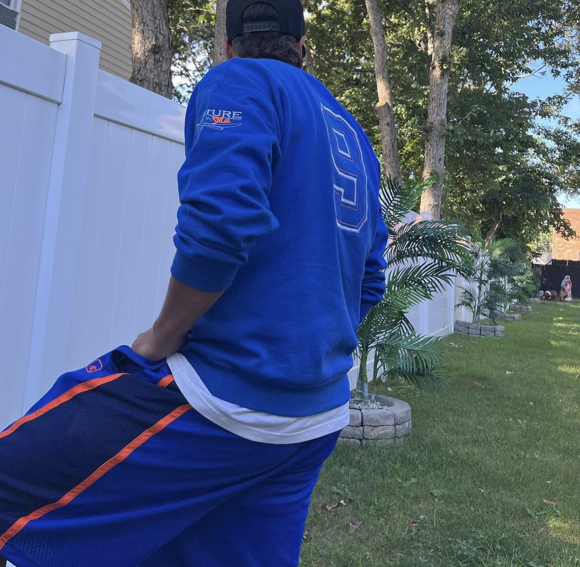 Cali’s apparel NYC Unisex Royal All American 9 Sweatshirt