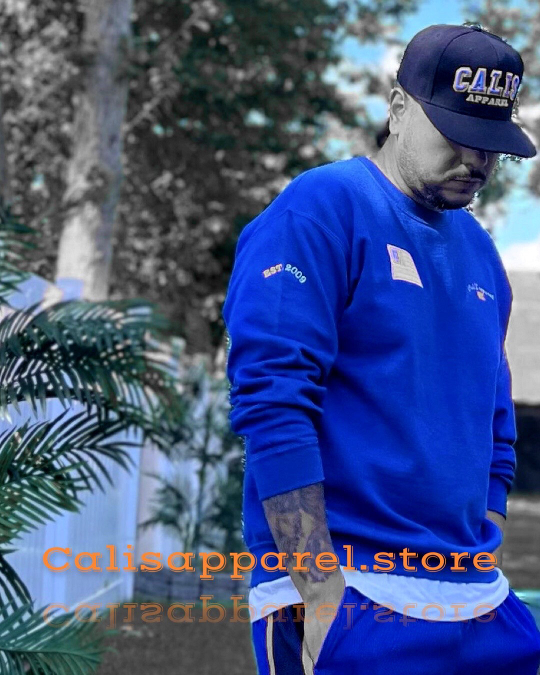Cali’s apparel NYC Unisex Royal All American 9 Sweatshirt