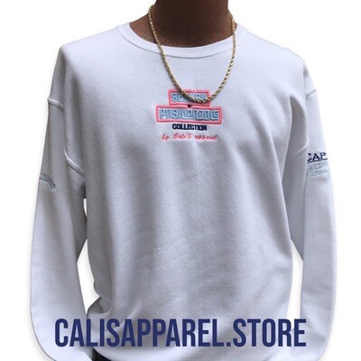 Cali's apparel White S&amp;F Cotton candy Crewneck Sweatshirt