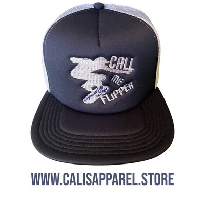 CALL ME FLIPPER NAVY/WHITE TRUCKER MESH CAP