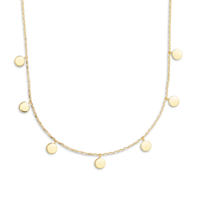 Halskette Xenox
925/- Silber vergoldet
7 Plättchen